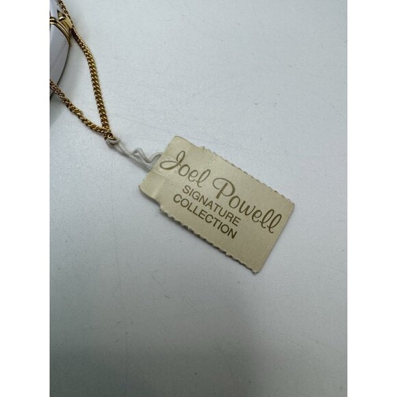 Beautiful Vintage White Acrylic And Gold Tone Bangle Bracelet Signed Joel Powell - Picture 7 of 9